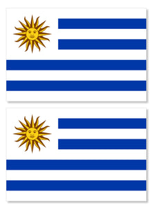 x2 Uruguay Country Flags Car Truck Window Bumper Laptop Vinyl Sticker Decals 4"