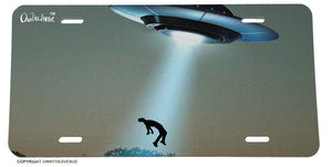 Flying Saucer UFO Alien Funny Joke Sci Fi OwnTheAvenue License Plate Cover - OwnTheAvenue