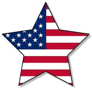 USA American Flag America Star Outline Car Truck Bumper Vinyl Sticker Decal 3.5" - OwnTheAvenue