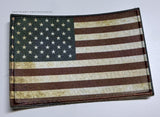 Vintage Style Distressed USA American Flag Iron On Patch