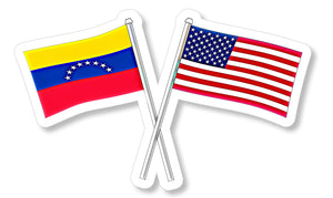 Venezuela USA American Flag Racing Drifting Car Truck Bumper Sticker Decal 3.5"