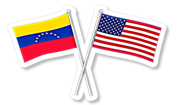 Venezuela USA American Flag Racing Drifting Car Truck Bumper Sticker Decal 3.5