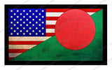 USA American Bangladesh Flag Vintage Style Vinyl Sticker Decal 3.75" - OwnTheAvenue