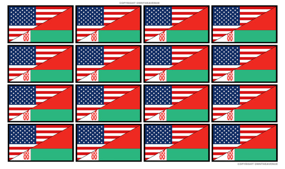x12 Belarus USA World American Flag Country Vinyl Sticker Decals - 2