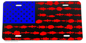 American Flag Fishing Fish Fisherman Patriotic License Plate Cover Model-301 - OwnTheAvenue