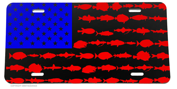 American Flag Fishing Fish Fisherman Patriotic License Plate Cover Model-301 - OwnTheAvenue