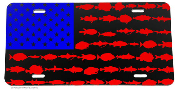 American Flag Fishing Fish Fisherman Patriotic License Plate Cover Model-301