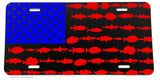 American Flag Fishing Fish Fisherman Patriotic License Plate Cover Model-301 - OwnTheAvenue