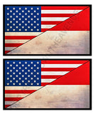 2Pcs Indonesia USA American Vintage Style Flags Vinyl Sticker Decals 3" - OwnTheAvenue
