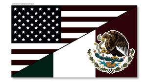 USA American Mexican Flag Subdue Subdued Vinyl Sticker Decal 3.5" - OwnTheAvenue