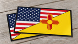 2Pcs New Mexico USA American Flag Car Truck Laptop Vinyl Sticker Decal 4"