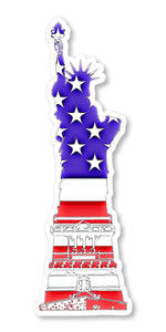 Statue of Liberty USA American Flag NY New York Car Vinyl Sticker Decal 3.75"