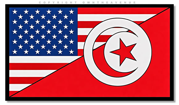Tunisia USA American World Country Flag Vinyl Sticker Decal 3.75