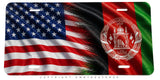 USA American Afghanistan Flag Wavey Style Metal License Plate - OwnTheAvenue