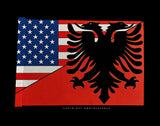 2 Pack Albania Albanian USA American Flag / Flags - 5.5" x 8.1" Each