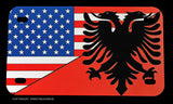 USA American Albania Albanian World Country Flag Motorcycle Metal License Plate - OwnTheAvenue