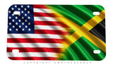 USA Jamaica Jamaican Flag Wavey Style Motorcycle Metal License Plate - OwnTheAvenue