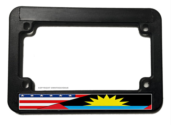USA American Antigua Antiguan World Country Flag Motorcycle License Plate Frame - OwnTheAvenue