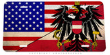 USA Austria Flag Rustic Style Metal License Plate - OwnTheAvenue