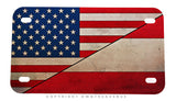 USA Austria Rustic Style Flag V01 Motorcycle Metal License Plate - OwnTheAvenue