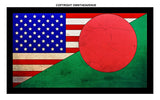 USA American Bangladesh Flag Vintage Style Vinyl Sticker Decal 3.75" - OwnTheAvenue