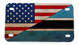 USA Batswana Flag Rustic Style Motorcycle Metal License Plate - OwnTheAvenue