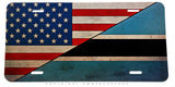 USA Batswana Flag Rustic Style Auto Metal License Plate - OwnTheAvenue