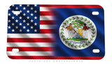 USA American Belize World Country Flags Motorcycle License Plate