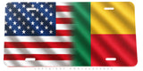 USA American Benin World Country Flags Auto Metal License Plate