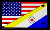 USA American Bonaire Islands World Country Flag Motorcycle Metal License Plate - OwnTheAvenue