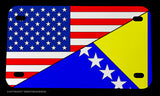 USA American Bosnia Bosnian World Country Flag Motorcycle Metal License Plate