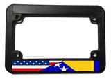 USA American Bosnia Bosnian World Country Flag Motorcycle License Plate Frame - OwnTheAvenue