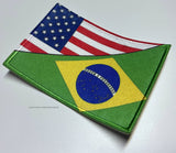Brazil Brazilian USA American World Country Flag Iron On Patch