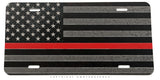 Support Firefighters Vintage Grunge Style USA American Flag License Plate - OwnTheAvenue