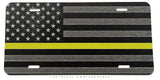 Support Dispatchers Vintage Grunge Style USA American Flag License Plate - OwnTheAvenue