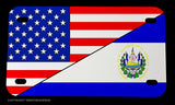 USA American El Salvador World Country Flag Motorcycle Metal License Plate