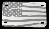 USA American Flag Distressed Subdued Motorcycle Metal License Plate - OwnTheAvenue