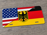 German Germany USA American World Country Flag Metal License Plate