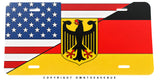 German Germany USA American World Country Flag Metal License Plate