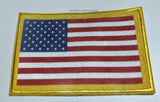 USA American Gold Border Flag Iron On Patch