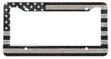 USA American Flag Subdued Vintage Style Metal Printed License Plate Frame