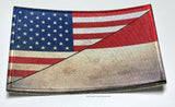USA American Indonesia World Country Flag Vintage Style Iron On Patch - OwnTheAvenue