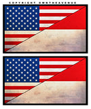2Pcs Indonesia USA American Vintage Style Flags Vinyl Sticker Decals 3" - OwnTheAvenue