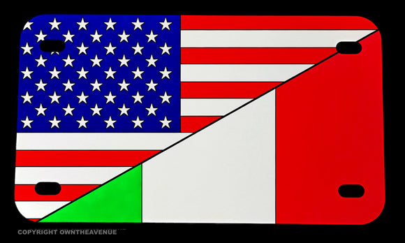 USA American Italy Italian World Country Flag Motorcycle Metal License Plate