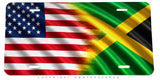 USA Jamaica Jamaican Flag Wavey Style Metal License Plate - OwnTheAvenue