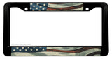 Vintage Style USA American Flag Old School License Plate Frame - OwnTheAvenue
