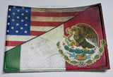 Mexico Mexican USA American Flag Vintage Style Iron On Patch