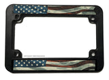 Vintage Style USA American Flag Old School Motorcycle License Plate Frame - OwnTheAvenue
