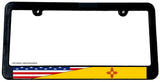 New Mexico USA American Flag Black License Plate Frame