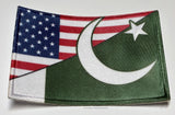 USA American Pakistan Flag Iron On Patch